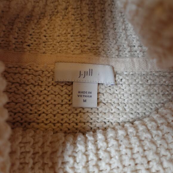 J. Jill Sweater Womens Medium Turtleneck Chunky Knit Cream Ivory Jumper PUllover - Picture 3 of 10